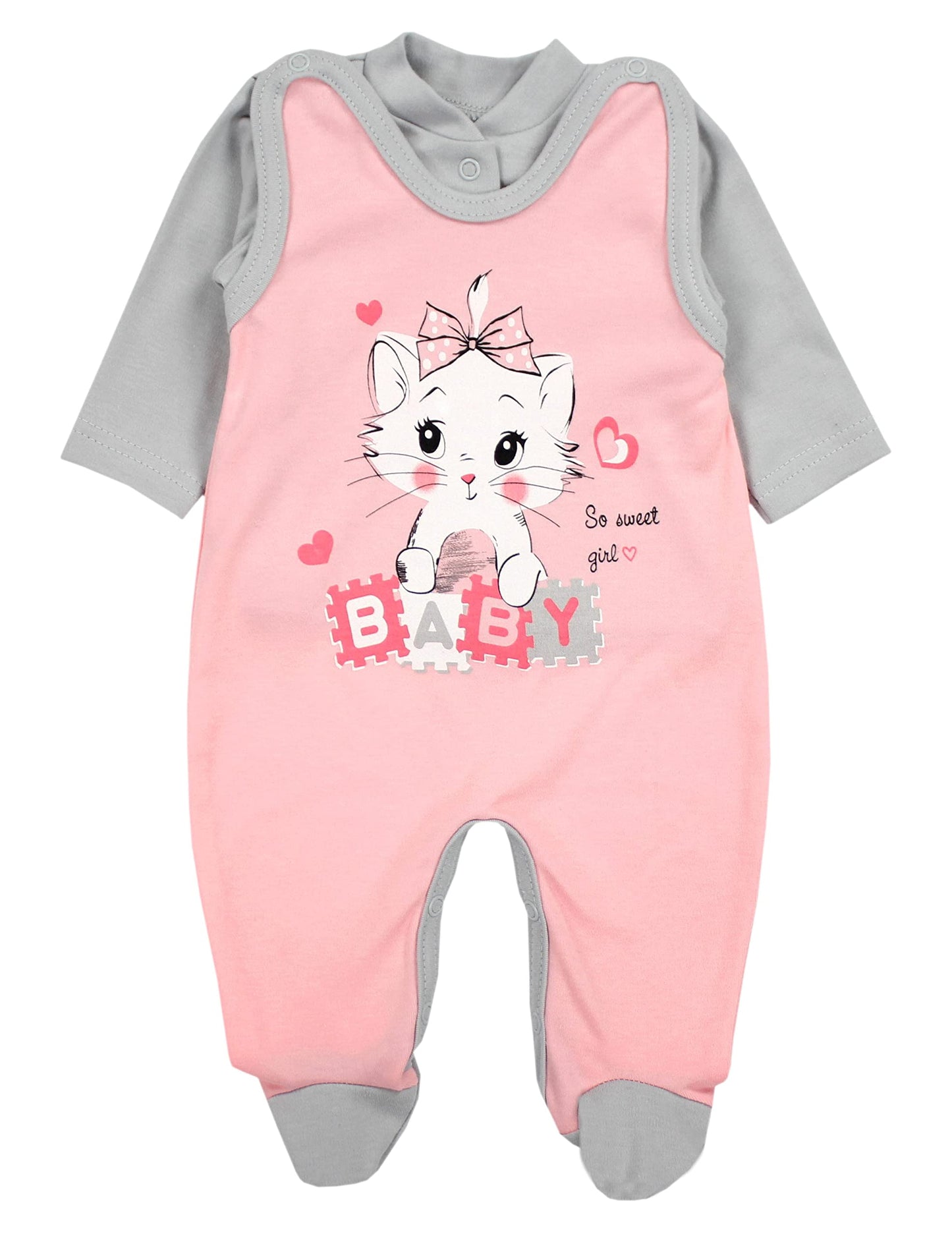 TupTam Baby Mädchen Jungen Strampler mit Langarmshirt Aufdruck Spruch 2 teilig