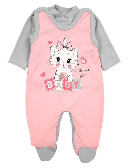 TupTam Baby Mädchen Jungen Strampler mit Langarmshirt Aufdruck Spruch 2 teilig