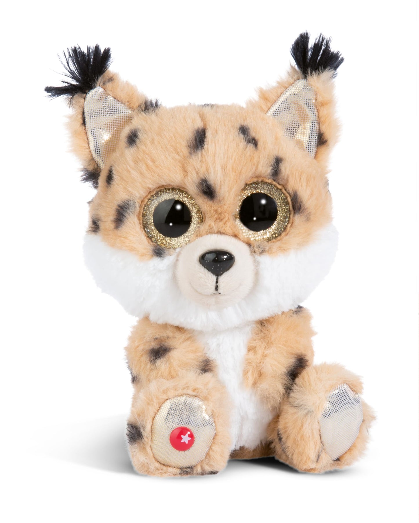 NICI GLUBSCHIS Lynx Lenzo 15cm - Dangling cuddly toy lynx with big glittery eyes - 49295 