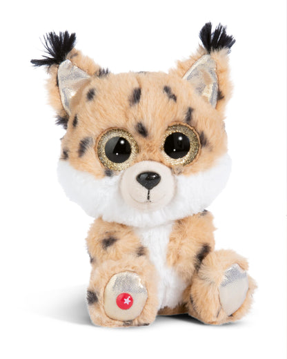 NICI GLUBSCHIS Lynx Lenzo 15cm - Dangling cuddly toy lynx with big glittery eyes - 49295 