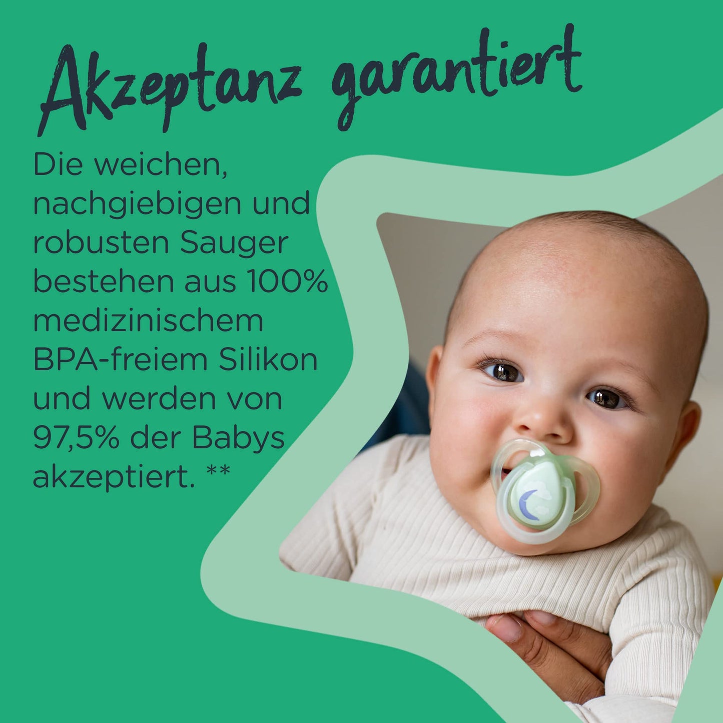 Tommee Tippee Schnuller für die Nacht, symmetrisches kieferorthopädisches Design, BPA-freies Silikonbeutel, 6—18 m, Packung mit 6 Schnullern - Meloni2