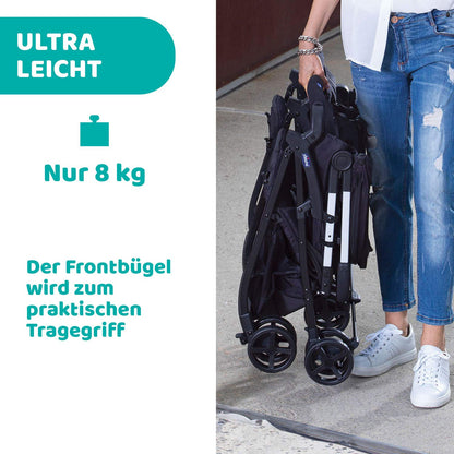 Chicco OHlalà Twin Twin Pushchair from Birth to 15 kg, Pram for Twins and Siblings, Adjustable Foldable Twin Buggy, Rain Cover and Extendable Hood