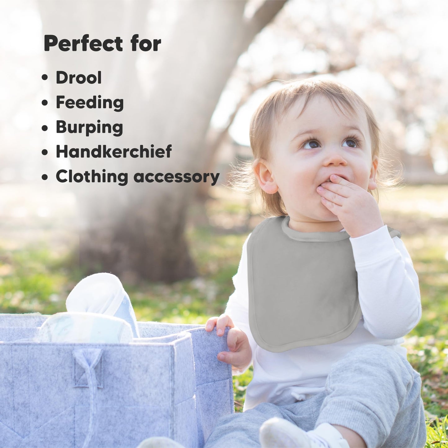 Baby Bibs for Boys &amp; Girls - 8-Pack Organic Cotton Teething Bibs - Baby Bibs for Girls &amp; Boys - Large Bibs for Infants, Toddlers (Wilderness) 