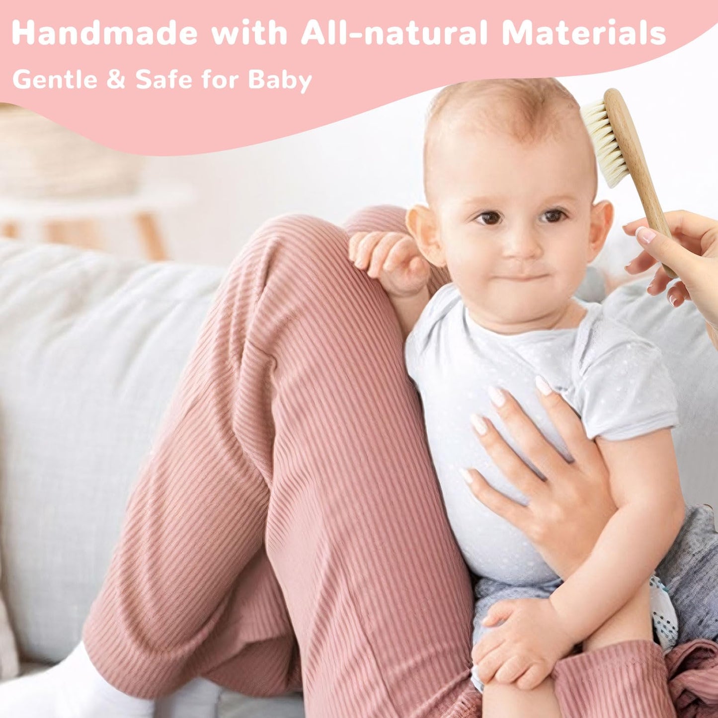 YTACREA Schmusetuch Baby, Baby Geschenk Mädchen Junge Personalisierte Geschenk Neugeborenen mit Schmusetuch, Lätzchen, Turban, Meilensteinkarten, Bürsten und Socken, Khaki