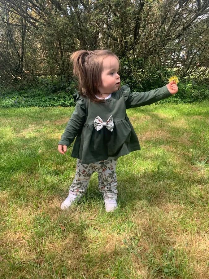 Baby Mädchen Kleidung Langarm Rüschen Tops und Blumen gedruckt Hosen Kleinkind Baby Mädchen Outfits Sets