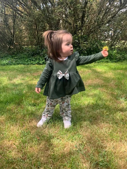 Baby Mädchen Kleidung Langarm Rüschen Tops und Blumen gedruckt Hosen Kleinkind Baby Mädchen Outfits Sets