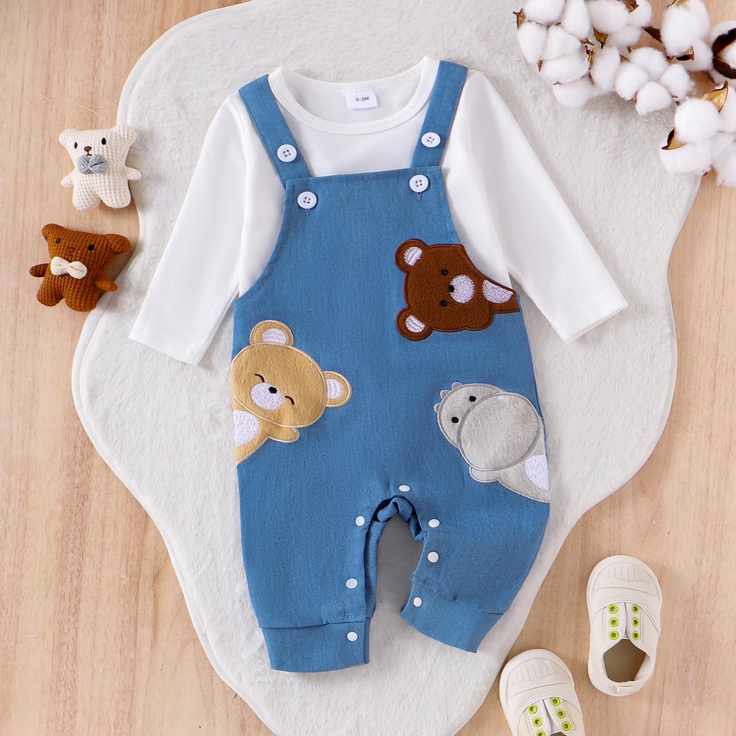 Baby Jungen Kleidung Strampler Latzhose Set Kleidung Sets für Jungen Baby Set Neugeborenes Geschenk