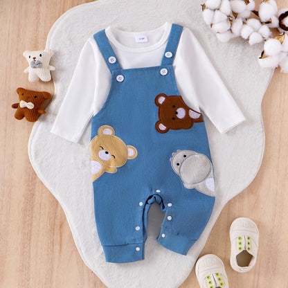 Baby Jungen Kleidung Strampler Latzhose Set Kleidung Sets für Jungen Baby Set Neugeborenes Geschenk