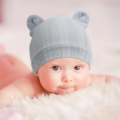 DRESHOW Newborn Baby Hat and Gloves Set Beanie Clothing Unisex Infant Hat Kindergarten Cap Baby Boys Girls 0-6 Months 