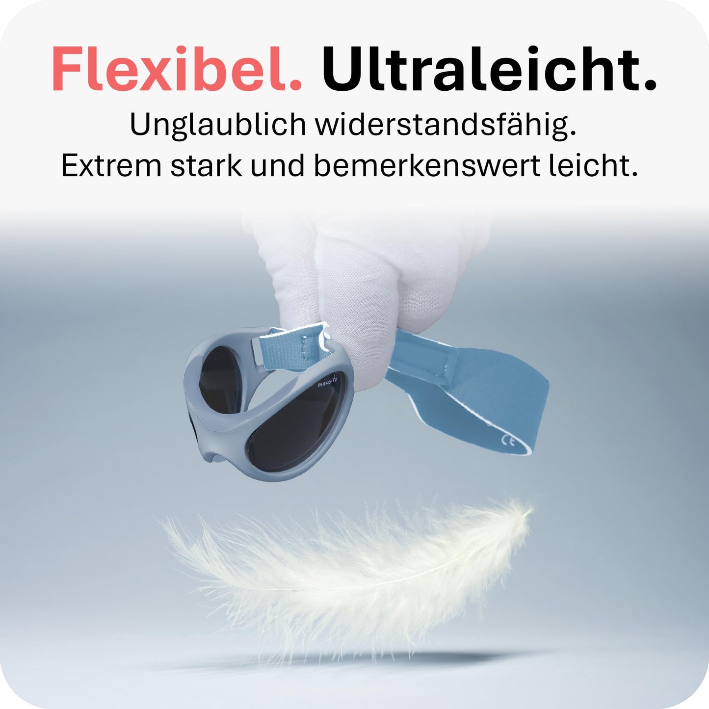 Mausito BABY Sonnenbrille 0-18 Monate Mädchen I VERGLEICHSSIEGER Sonnenbrille Baby 100% UV-Schutz I BIEGSAM & verstellbares Band I Schadstofffrei I Europäisches Design für Kinder gemacht