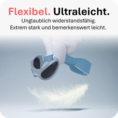Mausito BABY Sonnenbrille 0-18 Monate Mädchen I VERGLEICHSSIEGER Sonnenbrille Baby 100% UV-Schutz I BIEGSAM & verstellbares Band I Schadstofffrei I Europäisches Design für Kinder gemacht