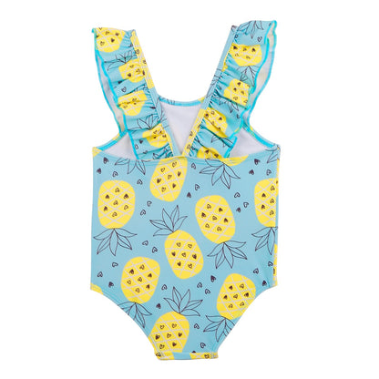 TIZAX Badeanzug für Mädchen Einteiliger Schwimmanzug Kleinkind Niedliche Rüschen Bademode Schnell trocknende Sommerferien Bikini für Kinder 2~7 Jahre