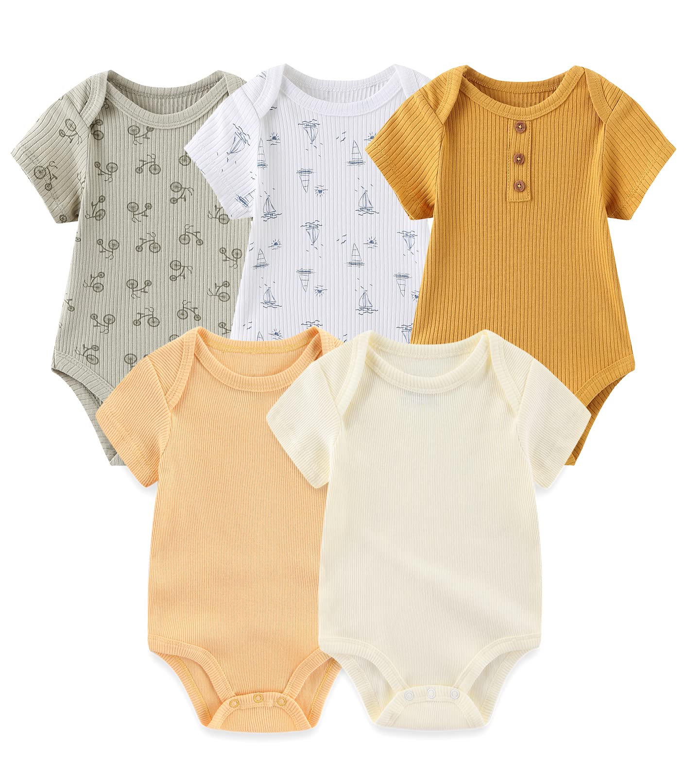 TONE Bodys Kurzarm für Neugeborene Baby Jungen und Mädchen 0-3m/3-6m/6-9m/9-12m Baumwolle