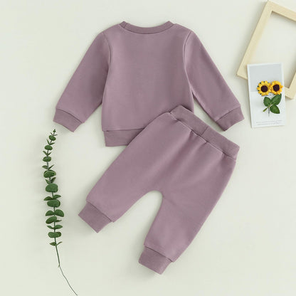 Baby Unisex Weihnachten 2-teilige Hosen Set Jungen Mädchen Weihnachten Outfit Langarm Lebkuchen Papas Mädchen Briefdruck Sweatshirt + Jogginghose Weihnachten Outfit Set Weihnachten Streetwear