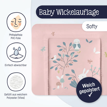 Julius Zöllner Wickelauflage Softy 85x75 cm - Wickelunterlage - wasserdicht und abwischbar - Made in Germany – Oeko-Tex Standard 100 – Schmusebär