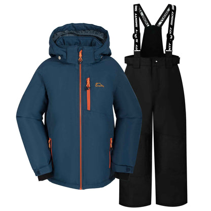 SMONTY SNOWER Boys' Snowsuit with Removable Hood, Ski Suit, Extra Warm, Winter Suit