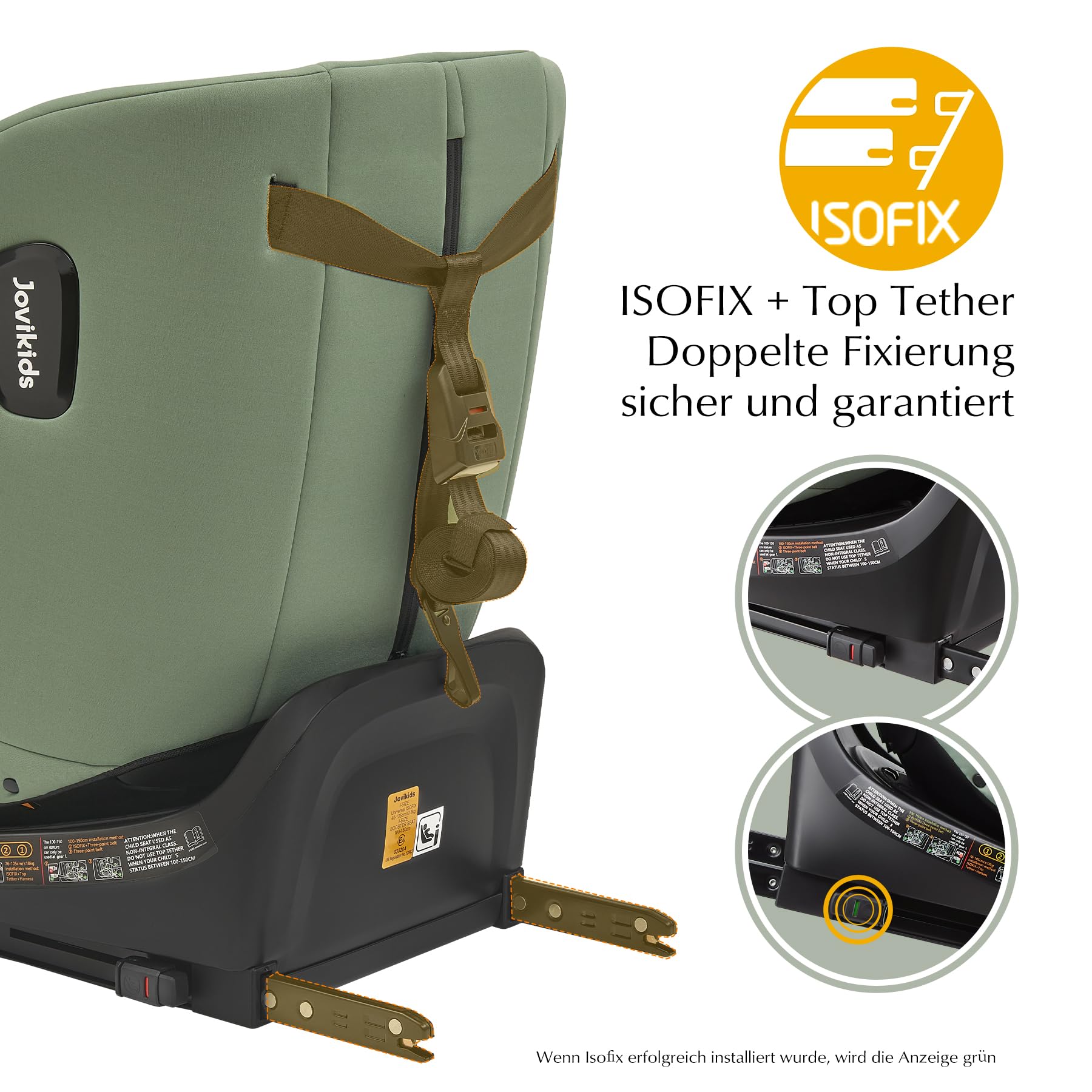 Jovikids 360° Drehbar Kindersitz mit ISOFIX und Ruheposition, i-Size(ECE R129) 40-150cm(0-36kg) Reboarder Baby Autositz, ab Geburt -12 Jahre (blau) - Meloni2