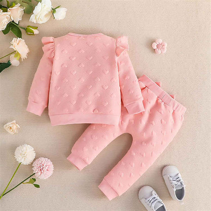 Toddler Baby Girl Outfits Long Sleeve Sweatshirt Top Trousers with Bow Tie Toddler Autumn Winter Clothing Set