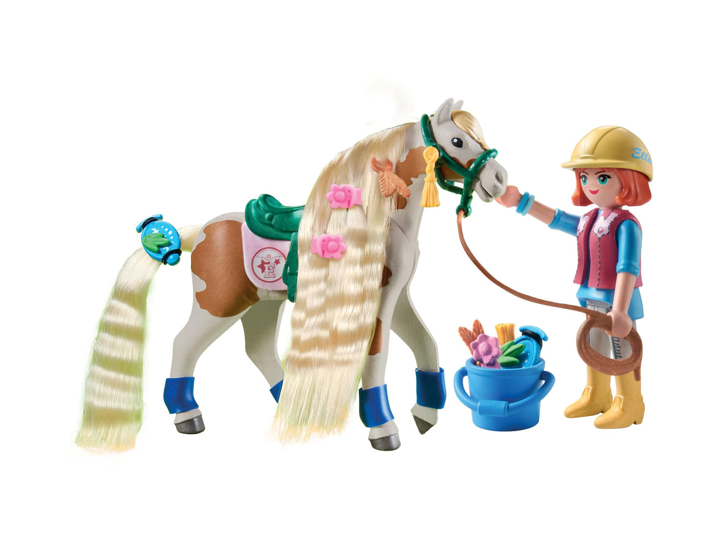 PLAYMOBIL Horses of Waterfall 71640 Kreativset mit Pferd und Stiften, inklusive Einer Figur, einem Pferd und DREI Crayola Stiften, künstlerisches Spielzeug für Kinder ab 5 Jahren
