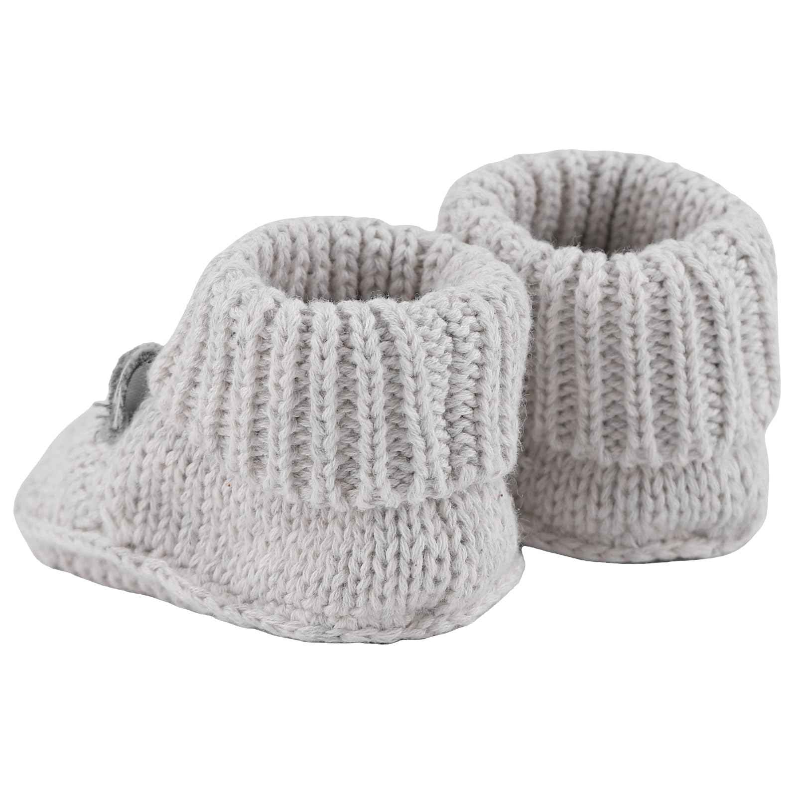 LACOFIA 2 Pairs Newborn Knitted Baby Shoes Soft Baby Boys Girls Ankle Boots 0-3 Months