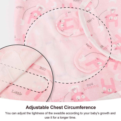 DRESHOW Neugeborene Swaddle Decke Hut Set Baby Gedruckt Swaddles Säugling Einstellbar Schlafsack für 0-3 Monate Mädchen Jungen