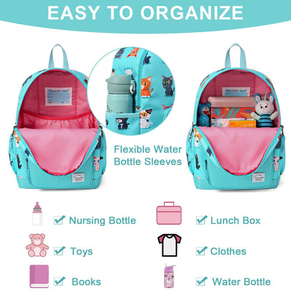 Rucksack für Mädchen, 4-6 Jahre, Schulrucksack mit Seitentaschen und Brustgurt, 127-Einhorn, one size, Niedlich