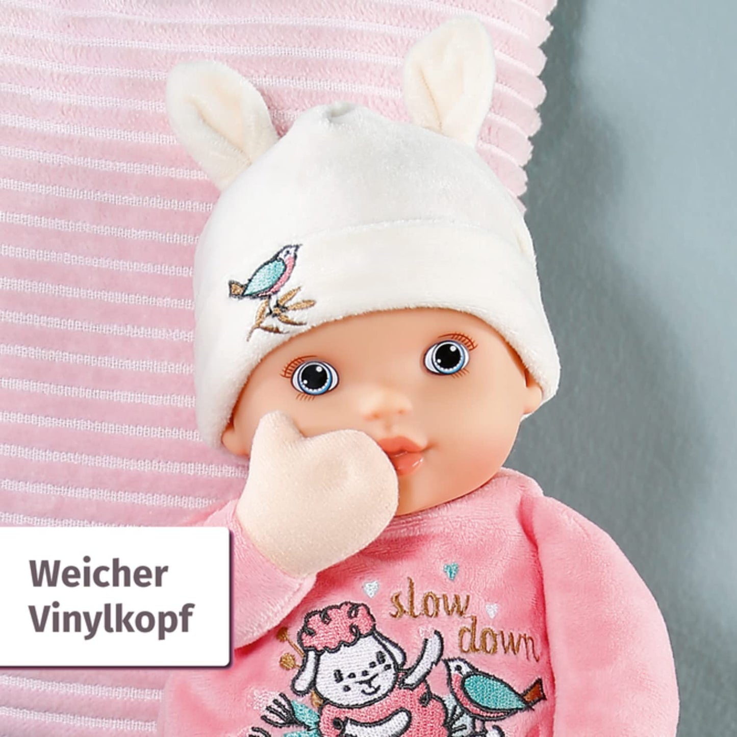 Zapf Creation 706428 Baby Annabell Sweetie for Babies 30cm - weiche rosa Stoffpuppe für Babys, integrierte Rassel, waschbar, ab Geburt nutzbar.