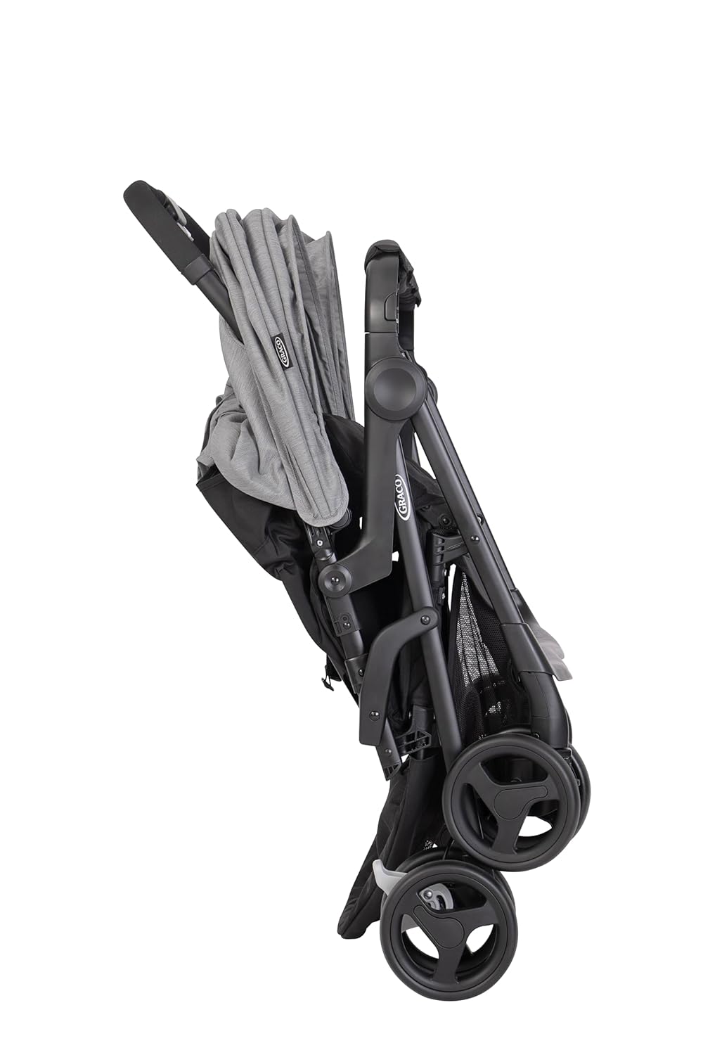 Graco DuoRider™ Double Pushchair - Baby Stroller - From Birth to 3 Years (15kg) Lightweight Quick Fold Free Standing Large Storage Basket - Includes Rain Cover - Grey - Steeple Gray