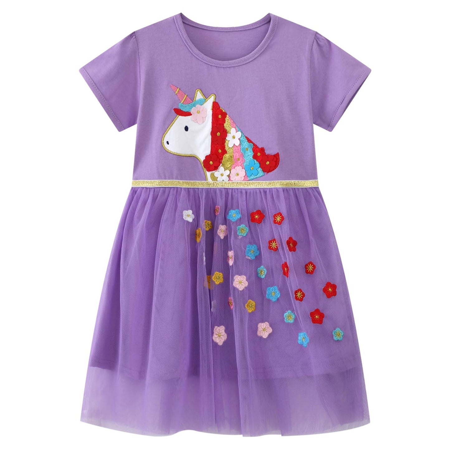 Dinopjs Kleider für Kleines Mädchen Kurzarm Kleid Cartoon-Stil Regenbogen Ozean Prinzessinnenkleid Dino Giraffe Osterhase Meerjungfrau Kinder Prinzessin Kostüm Tägliche Sommer Rock Ferienkleider