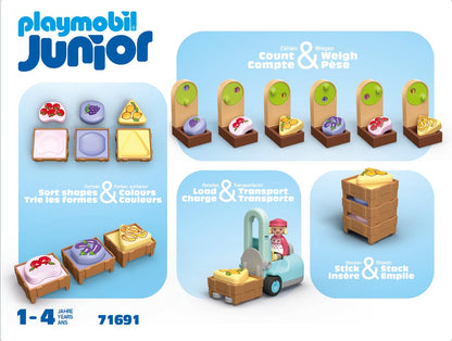 PLAYMOBIL JUNIOR | Erlebnisturm mit Eisstand | nachhaltiges Spielzeug aus biobasierten Kunststoffen | für Kinder ab 1 Jahr | 71703
