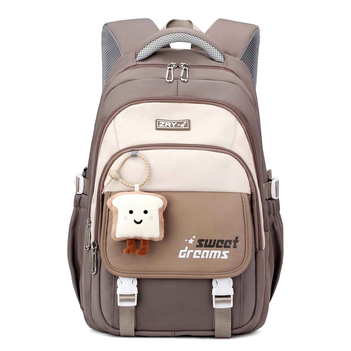 School Backpack Teenager - 36L School Bag for Girls from 5th Grade, Large Backpack for Middle and High School, Casual Children's Backpack with Cute Pendant and Trolley Strap, black, Rucksack