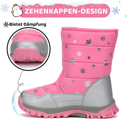 Mishansha Girls' Winter Boots, Children's Winter Shoes, Warm Snow Boots, Lined Winter Boots
