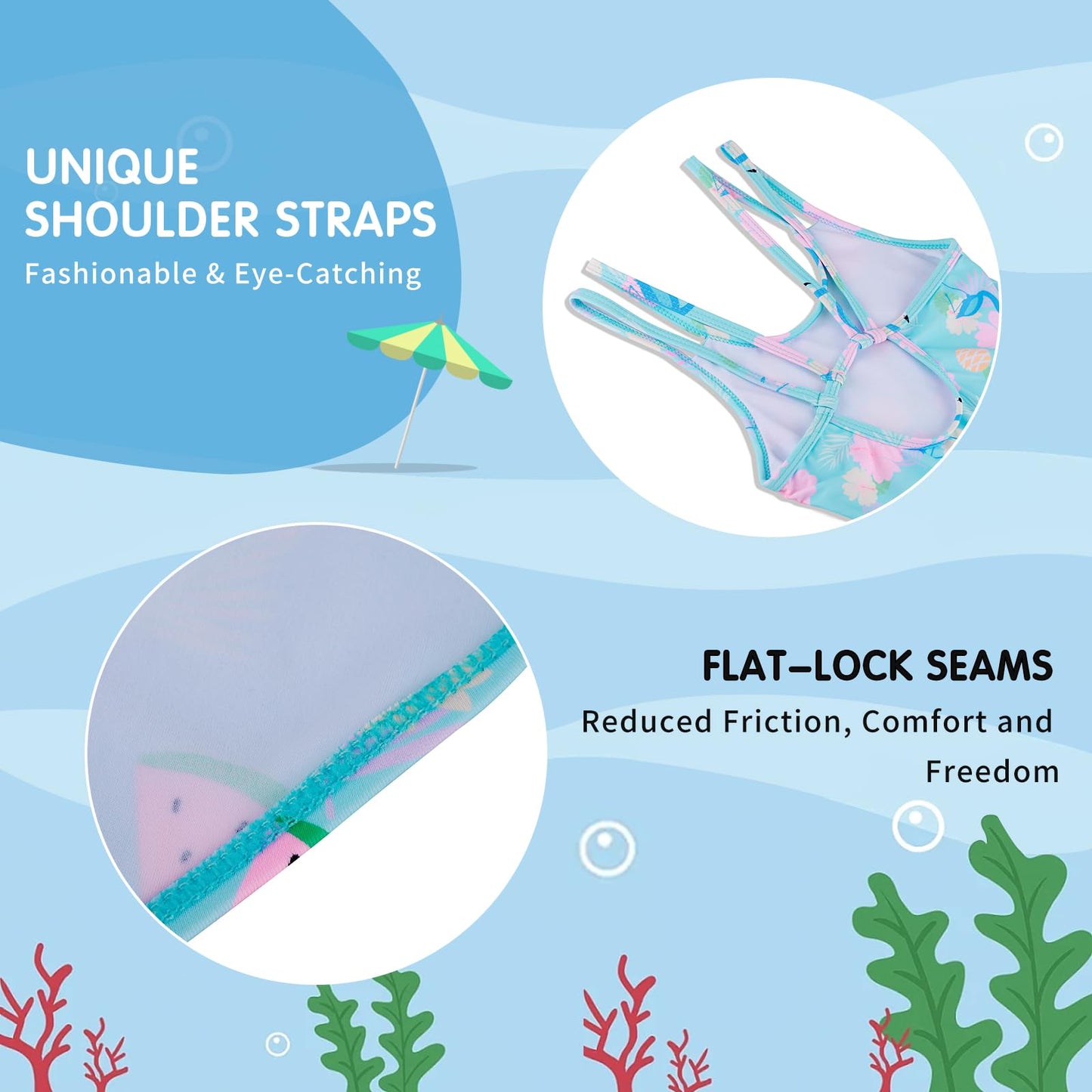 TIZAX Einteiliger Badeanzug für Mädchen UPF 50+ Kinder Schwimmanzug Schnell Trocknend Bademode Sommerurlaub Strandbekleidung für Kinder 4~12 Jahre