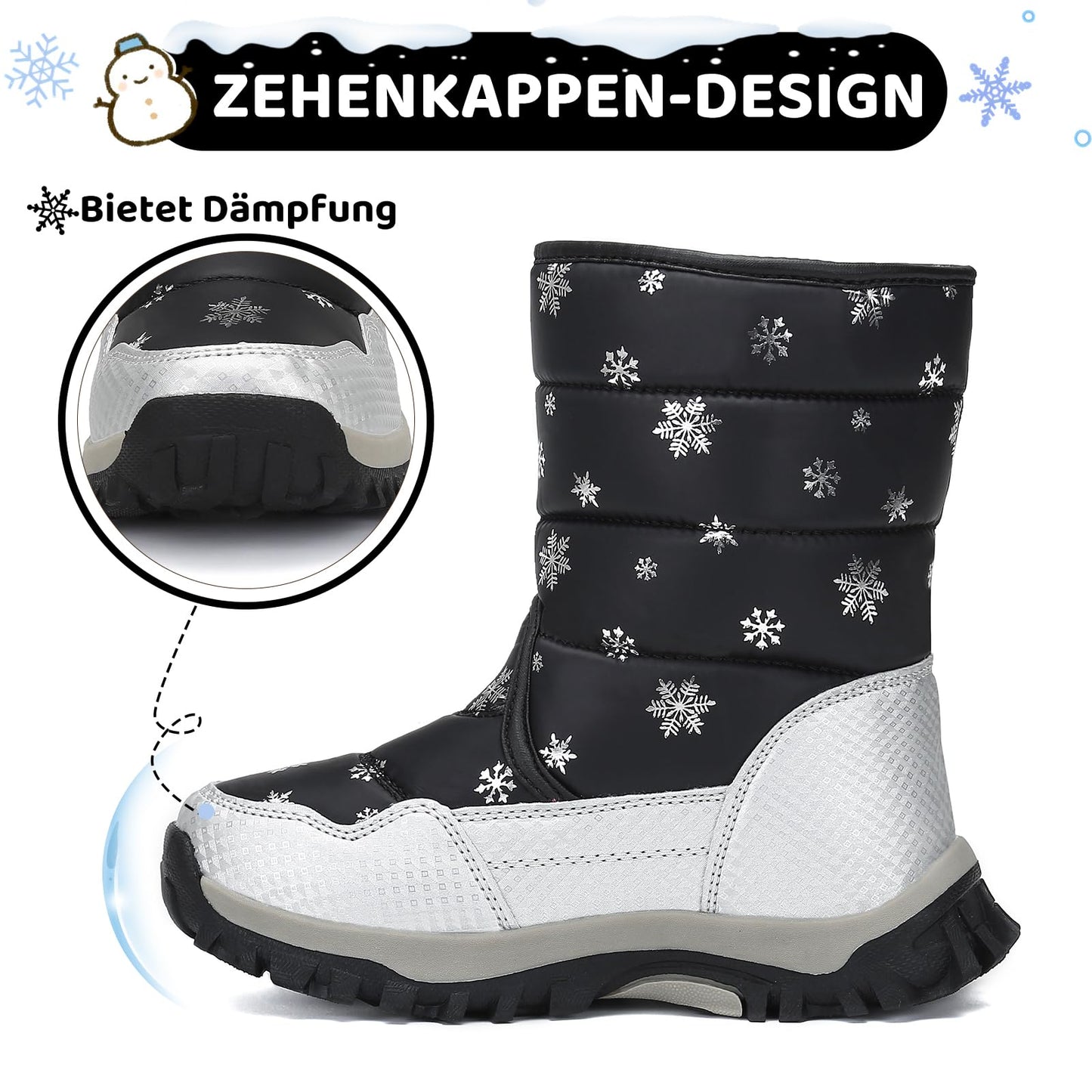 Mishansha Girls' Winter Boots, Children's Winter Shoes, Warm Snow Boots, Lined Winter Boots