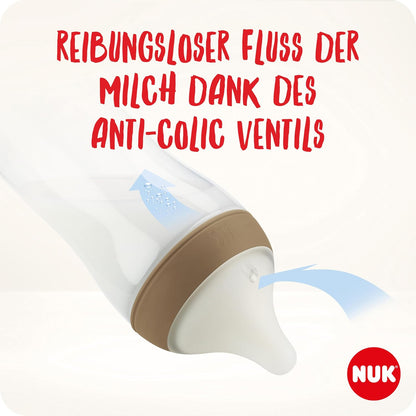 NUK First Choice+ Baby Bottle Starter Set | 0–6 months | 4 bottles with Temperature Control &amp; Bottle Box | Anti-Colic Air System | BPA-free | Disney Winnie the Pooh 