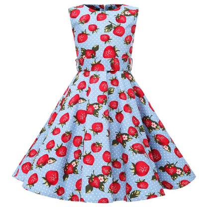 Mädchen Retro Vintage Rockabilly Kleid Partykleider Cocktailkleider