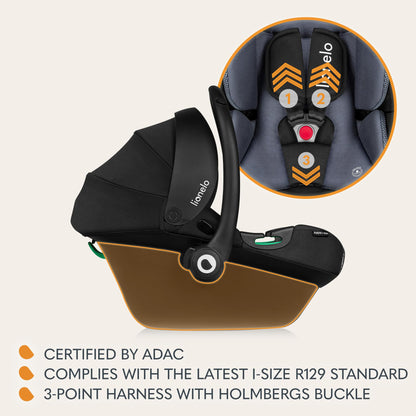 LIONELO ASTRID i-Size Baby Autositz 40-87 cm, Babyschale Gruppe 0+, Rückwärtsgerichtete Montage, 3-Punkt-Sicherheitsgurt Seitenschutz, Sitzeinlage Dri-Seat - Meloni2