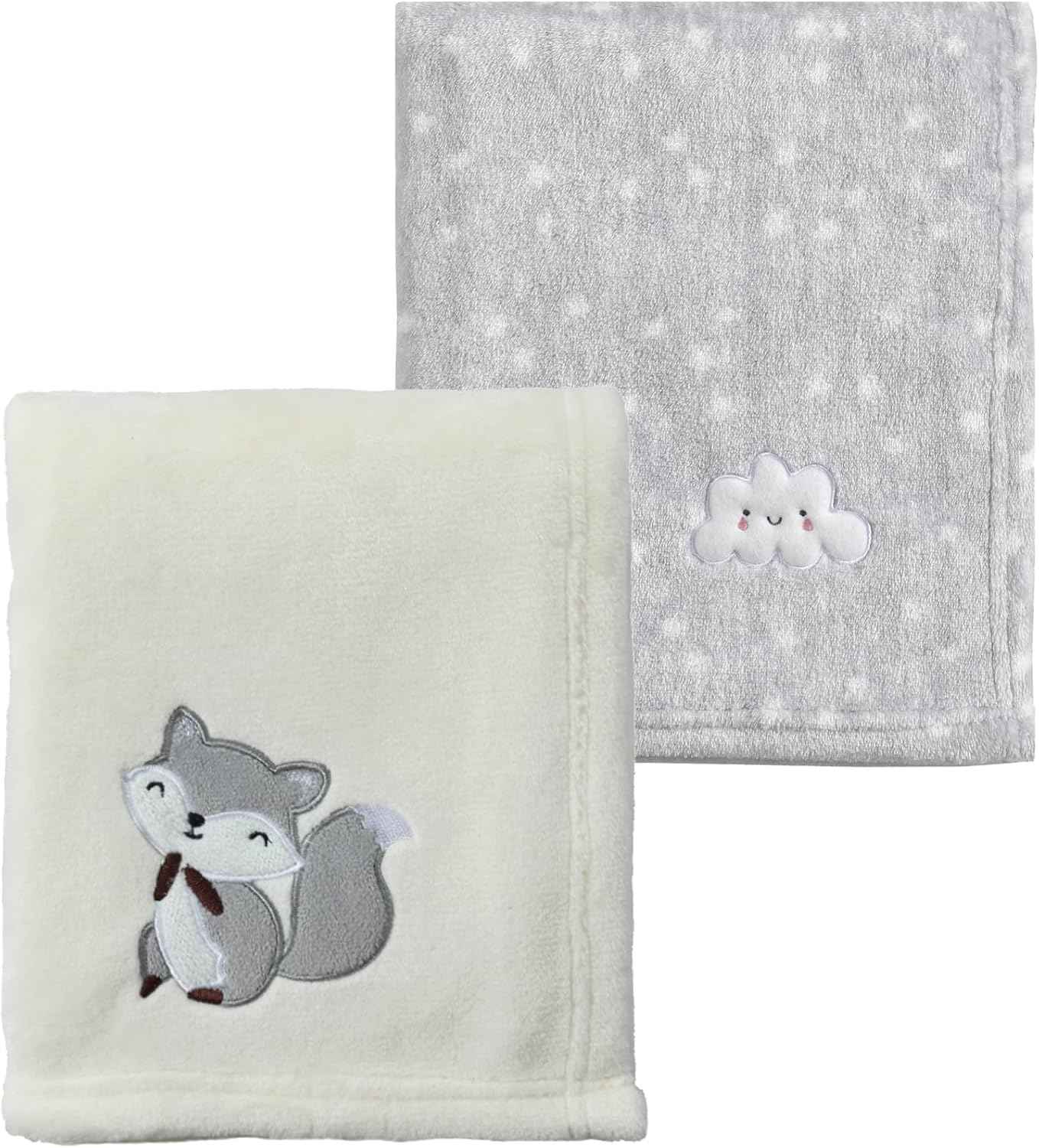 CREVENT Kleine Flauschige warme Baby-Überwurfdecke für Jungen, Kleinkinder, Kinderbett, Kinderwagen, 75 cm x 100 cm, graue Wolke