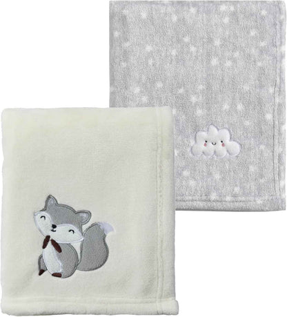 CREVENT Kleine Flauschige warme Baby-Überwurfdecke für Jungen, Kleinkinder, Kinderbett, Kinderwagen, 75 cm x 100 cm, graue Wolke
