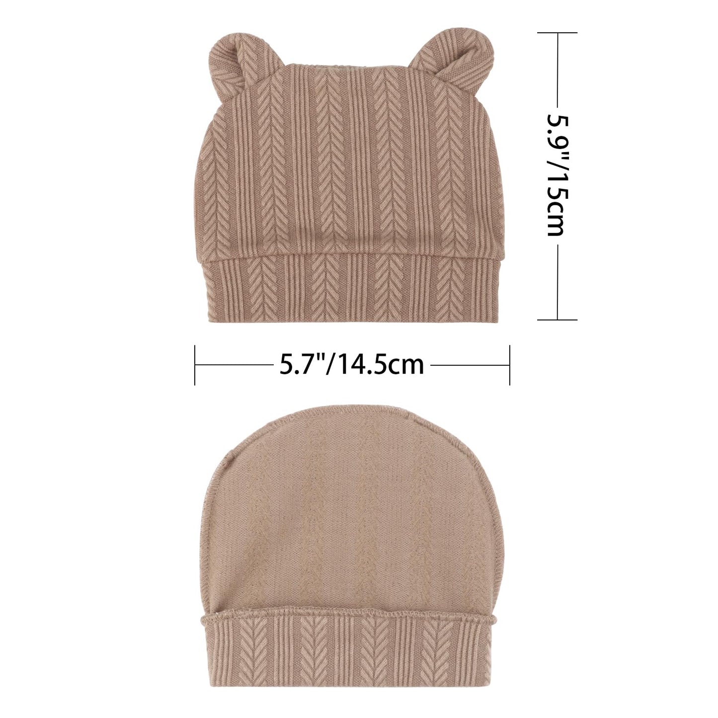 DRESHOW Newborn Baby Hat and Gloves Set Beanie Clothing Unisex Infant Hat Kindergarten Cap Baby Boys Girls 0-6 Months 
