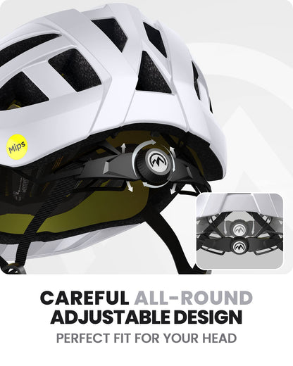 OutdoorMaster MIPS Bike Helmet - Two removable inner linings &amp; ventilation in multi-environment - Bike helmet in mountain, highway for youth &amp; adults 