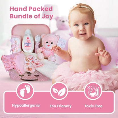 Baby Box Shop Babyparty Geschenk - 12 Baby-Essentials, Baby Geschenkset, Baby Geschenkkorb, Geschenke für eine Babyparty, Neugeborene Geschenkset, Neugeborenen Geschenk, Baby Geschenk Set - Creme