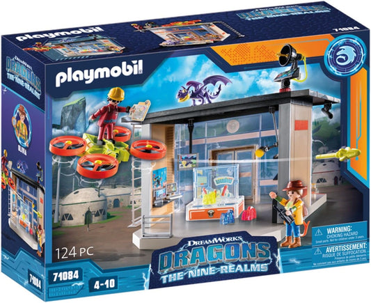 PLAYMOBIL DreamWorks Dragons 71084 Dragons: The Nine Realms - Icaris Lab, Dragons-Figur, Spielzeug-Drache und Drohne mit Geschoss, Spielzeug für Kinder ab 4 Jahren