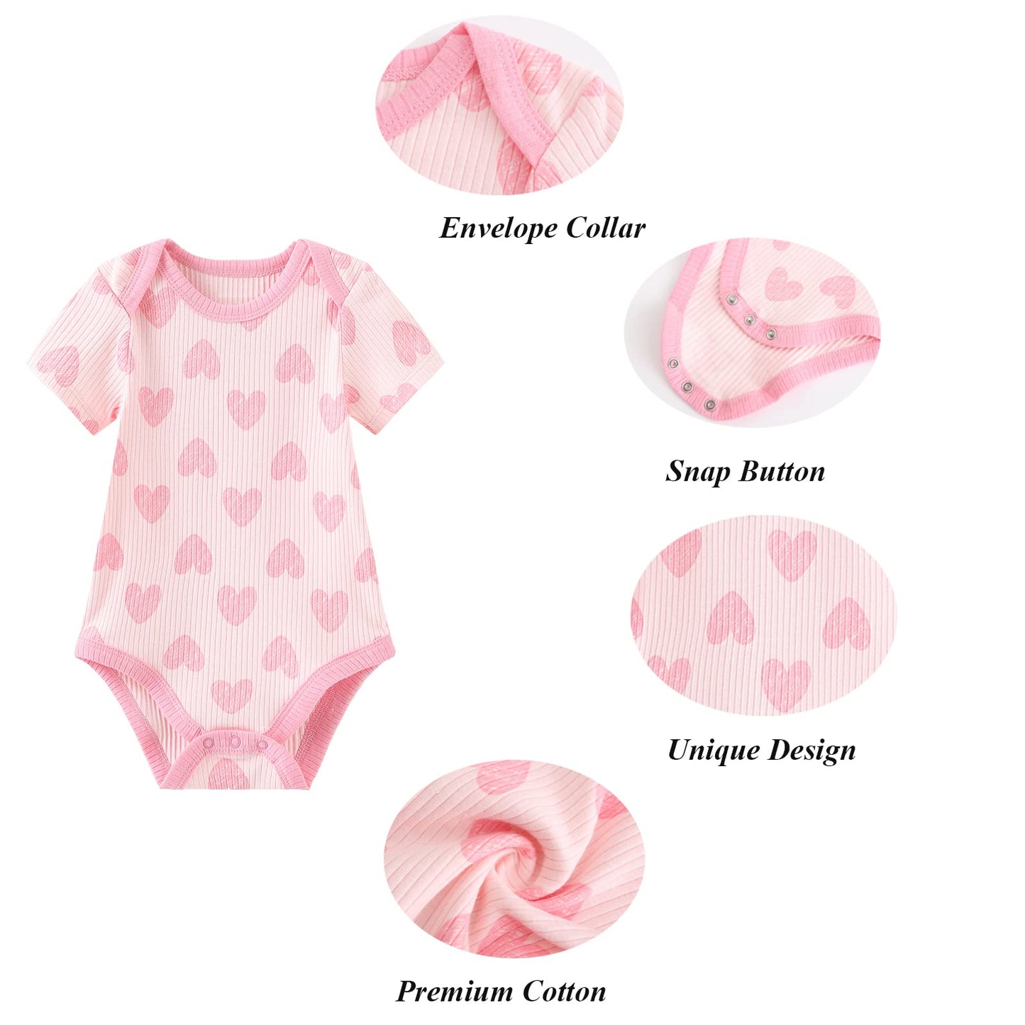 TONE Bodys Kurzarm für Neugeborene Baby Jungen und Mädchen 0-3m/3-6m/6-9m/9-12m Baumwolle