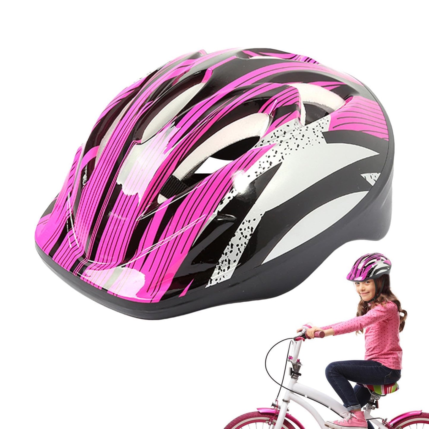 Kinderhelm, Fahrradhelm, Alter 3–13 Jahre, verstellbarer Fahrradhelm für Jungen, Mädchen und Kleinkinder, Kinder-Fahrradhelm und Polster-Set für Jungen und Mädchen, komplettes Sicherheitsset für