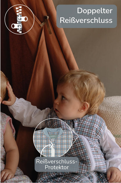 molis&co - Baby Sleeping Bag 2.5 TOG - All-Year Sleeping Bag - Baby Sleeping Bag Newborn - 100% Cotton (Oeko-Tex 100), Sleeveless Winter Sleeping Bag Padded - Premium Quality - Colima (70 cm)
