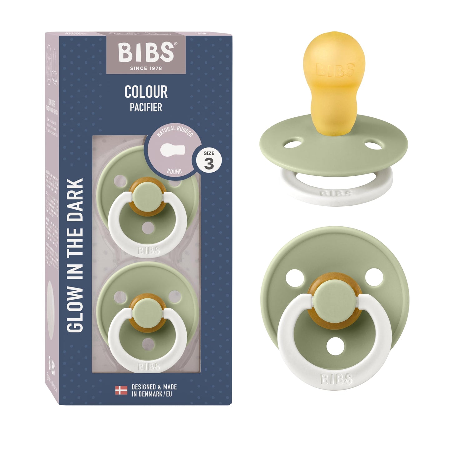 BIBS Colour Schnuller 2er-Pack, BPA-frei, Kirschform Nippel. Naturkautschuk/Latex, Hergestellt in Dänemark. Größe 2 | 6+ Monate | 2-Pack, Coral/Ruby