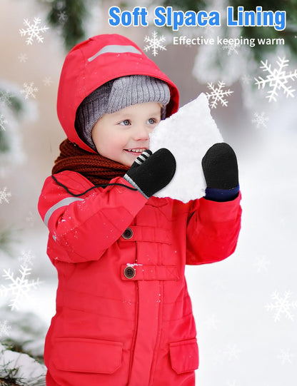 Becellen Fäustlinge Infant, Warme Verdicken Kleinkind Winterhandschuhe mit Schlüsselband Niedliche Anti Kratz Baby Strickhandschuhe für 0-3 Jahre Jungen Mädchen