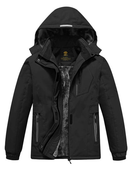 MoFiz Girls' Winter Jacket, Ski Jacket, Children's Softshell Jacket, Fleece Lining, Windproof, Outdoor Jacket with Hood