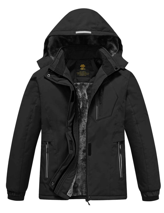 MoFiz Girls' Winter Jacket, Ski Jacket, Children's Softshell Jacket, Fleece Lining, Windproof, Outdoor Jacket with Hood